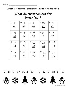 Christmas Math Pages by Ed with Miss Elliott | TPT