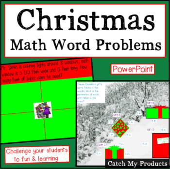 Preview of Christmas Math Word Problems Powerpoint