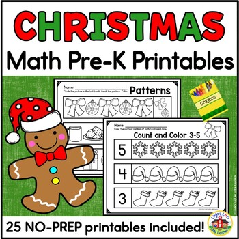 Preview of Christmas Math Worksheets for Preschool