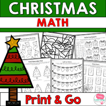 Preview of Fun Christmas Math Worksheets - Decimals, Graphing, Multiplication, Factors