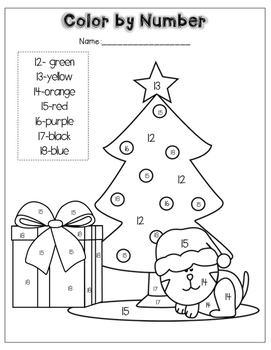 Christmas Math Printables- Numbers 11-20 by Bama Girl in a Kinder World