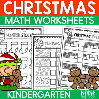 Christmas Math Worksheets by KinderMyWay | Teachers Pay Teachers