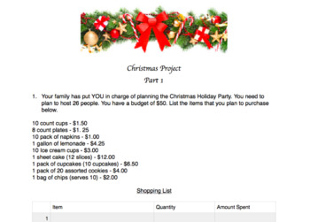 Preview of Christmas Math Project - Grade 6