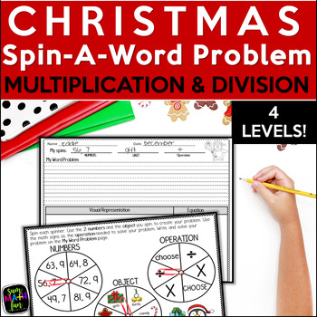 Preview of Christmas Math Project Multiplication | Division | Remainders | Problem Solving