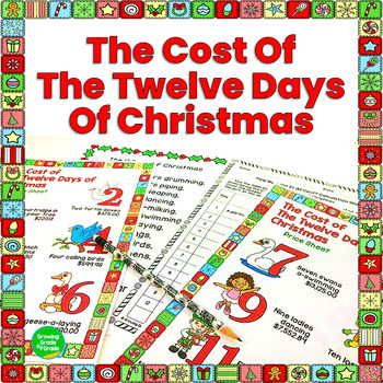 Preview of Christmas Math Project The 12 Days of Christmas