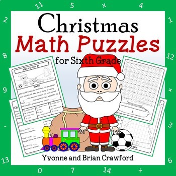 Preview of Christmas Math Puzzles - 6th Grade | Math Facts | Math Enrichment