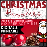 Christmas Math Activities for Middle School - Printable & Digital