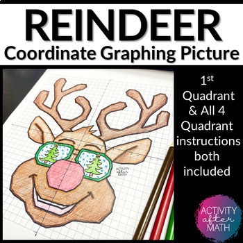 Preview of Christmas Math Reindeer Coordinate Graphing Picture