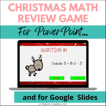 Preview of Christmas Math Review Game