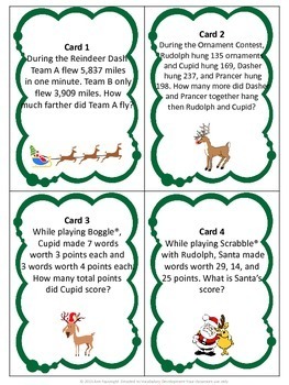 Christmas Math Review Scavenger Hunt by Ann Fausnight | TPT