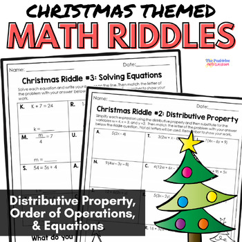 Preview of Christmas Math Review Worksheets