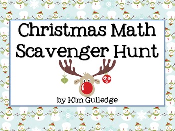 Preview of Christmas Math Scavenger Hunt - 6.RP.3; 6.NS.1; 6.NS.2; 6.NS.3 Around the Room