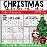 Christmas Math Secret Codes Addition & Subtraction First Grade