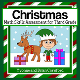 Christmas Math Skills Assessment 3rd Grade | Spiral Math Review 