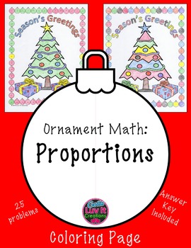 Preview of Christmas Math Solving Proportions Color by Number Surprise Holiday Activity