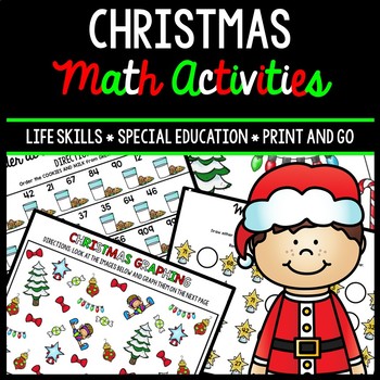 Preview of Christmas Math - Special Education - Life Skills - Print & Go Worksheets