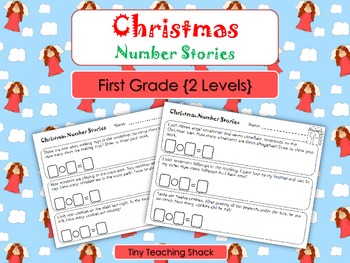 Preview of Christmas Math Stories- Word Problems for Kindergarten and First Grade