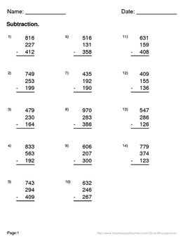 Christmas Math: Subtracting Three 3-Digit Subtraction Maze by WhooperSwan