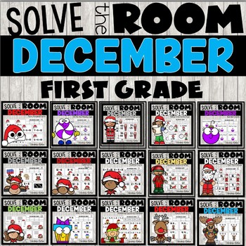 Preview of Christmas Math Task Cards 1st Grade