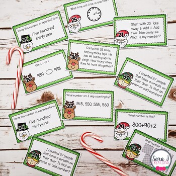 Christmas Math Task Cards by Sara J Creations | TPT