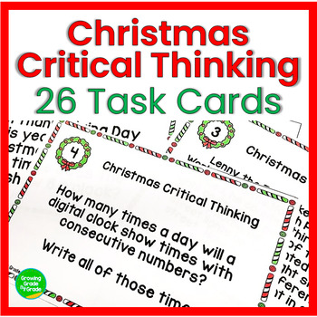 Preview of Christmas Math Task Cards Center Critical Thinking