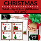 Single Digit Multiplication | Task Cards | Christmas