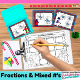 Christmas Math Task Cards for 4th Grade: Fractions: Math C