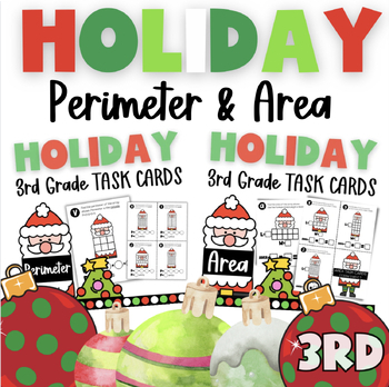 Preview of Christmas Math Task Cards {Perimeter & Area}