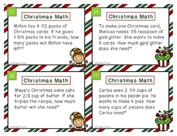 Christmas Math Task Cards-Real Life Word Problems by Elementary Toolbox