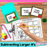 Christmas Math Task Cards for 4th Grade: Subtraction: Math