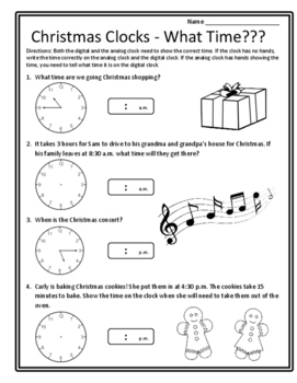 christmas time worksheets christmas telling time math christmas clock worksheets