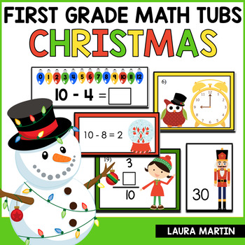 Preview of Christmas Math Centers First Grade - Christmas Math Activities for First Grade