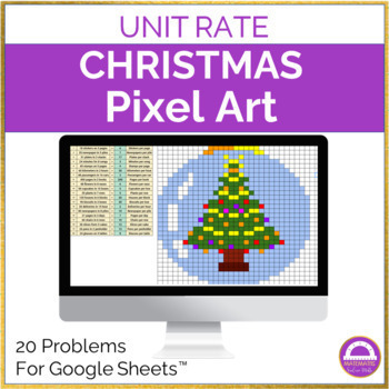 Preview of Christmas Math Unit Rate Pixel Art Activity