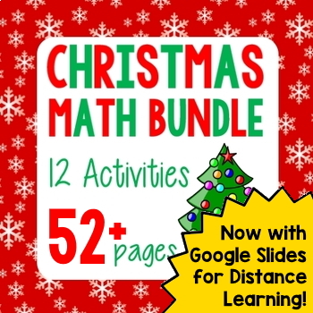 Preview of Christmas Math Winter Holiday Bundle - 12 Activities - GOOGLE SLIDES & FORMS