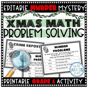 Preview of Christmas Math Word Problem Solving Murder Mystery for Middle School