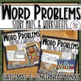 Christmas Word Problem Story Mats & Worksheets addition & 
