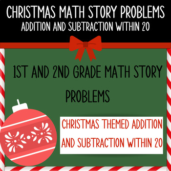 Preview of Christmas Math Word Problem Booklet, Holiday Addition and Subtraction Within 20