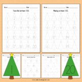 Christmas Math Worksheet Activities Tree Number Tracing Mi