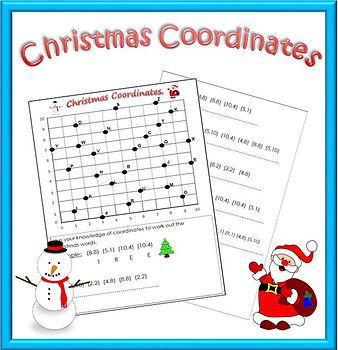 Preview of Christmas Math Worksheet: Coordinates Code.