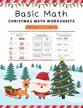 Preview of Free Christmas Math Activity Worksheets Kindergarten-Grade 1