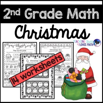 Preview of Christmas Math Worksheets 2nd Grade Common Core
