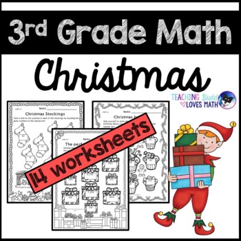 Preview of Christmas Math Worksheets 3rd Grade Common Core
