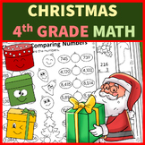 Christmas Math Worksheets 4th Grade NO PREP Printables