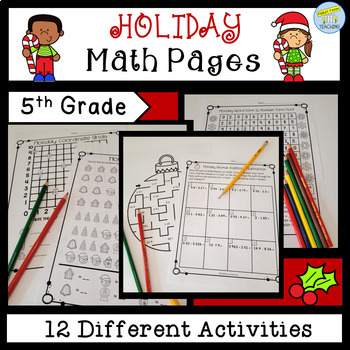 Preview of Christmas Math Worksheets 5th Grade