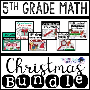 Preview of Christmas Math Worksheets 5th Grade Bundle