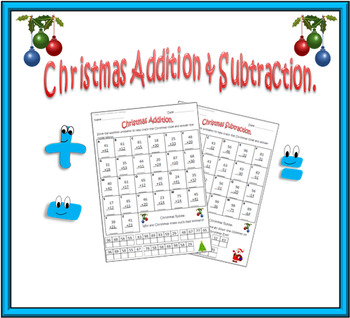 Preview of Christmas Math Worksheets: Addition & Subtraction.