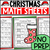 Christmas Math Worksheets: Addition, Subtraction, Counting