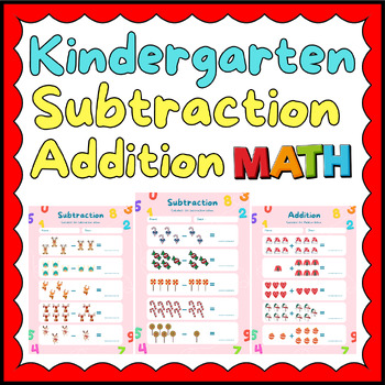 Preview of Winter Math Worksheets Addition | Subtraction Kindergarten Winter Activities