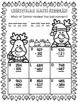 Christmas Math Worksheets | Addition & Subtraction | Print & Google ...