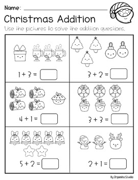 Christmas Math Worksheets : Christmas Activities for Kindergarten ,free